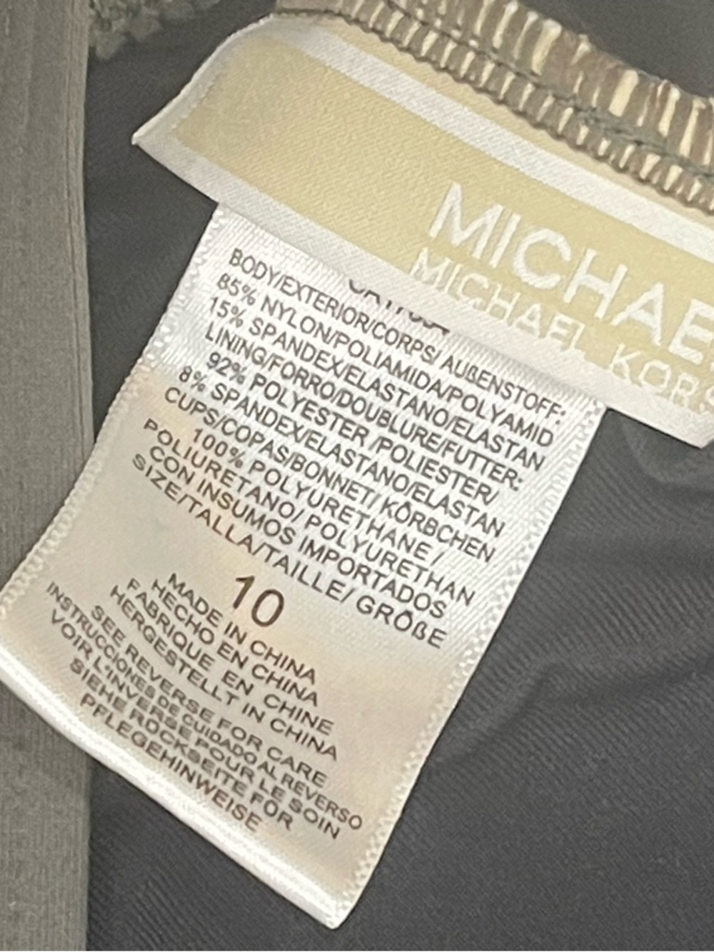 Michael Kors Olive Green Lace-Up One-Piece Swimsuit - Women Swim size 10, Summer - Picture 7 of 8